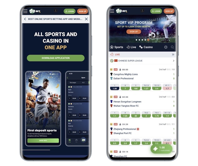 20Bet App Screenshot