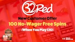 32 Red offer 100 free spins