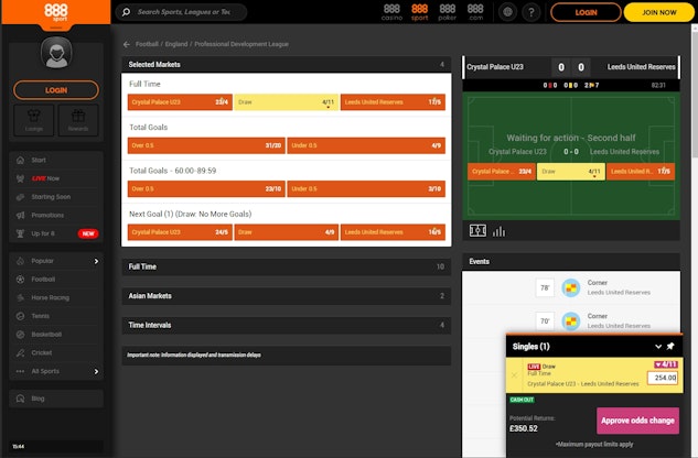 888sport live betting