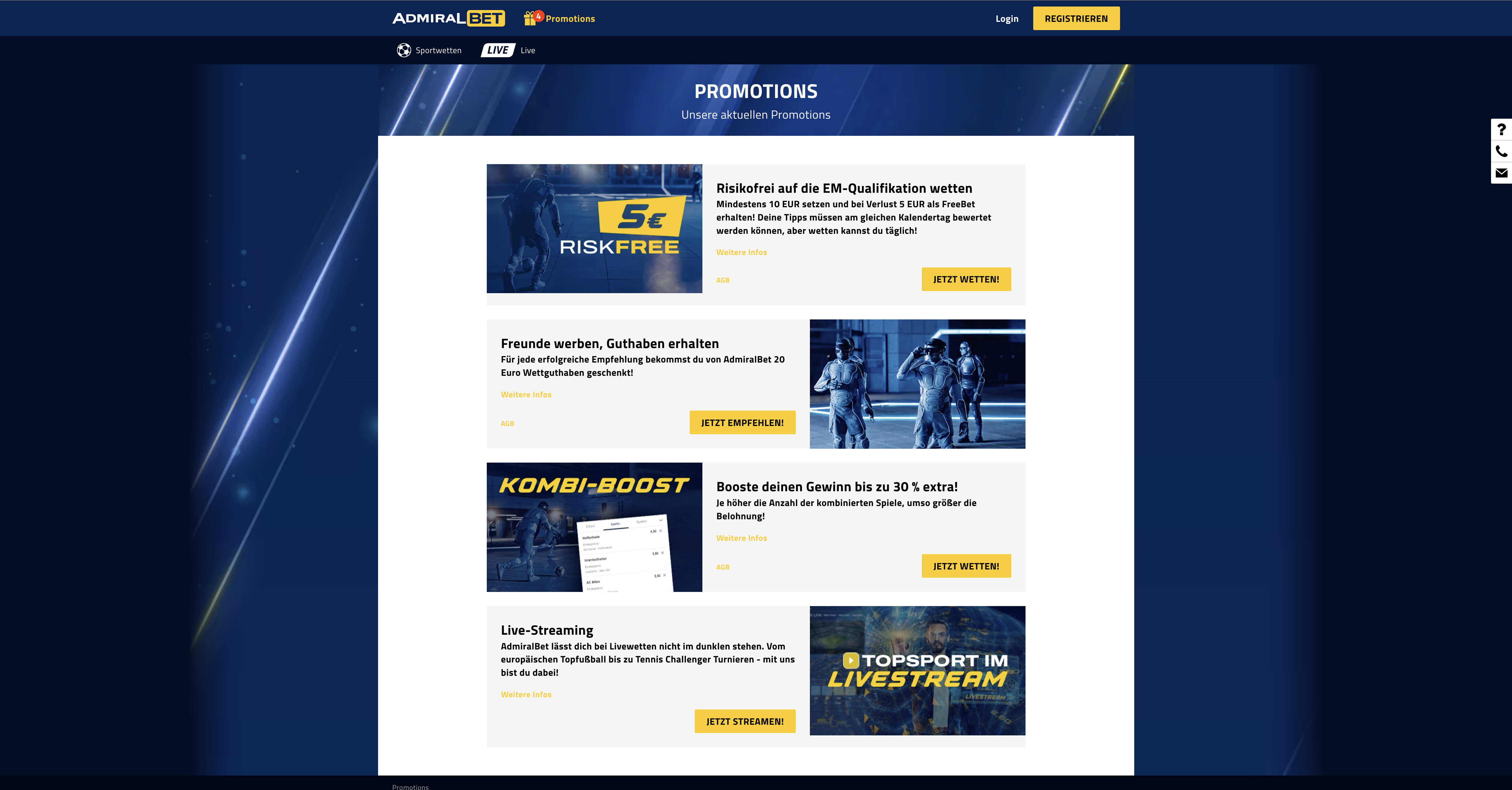 Admiral Bet Promotions