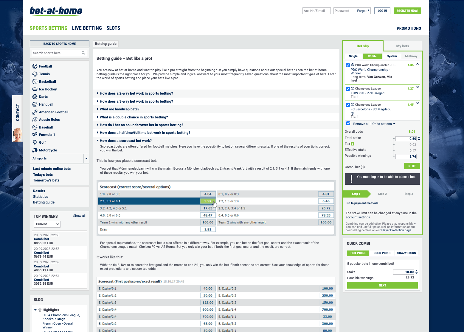 Bet at home Betting guide