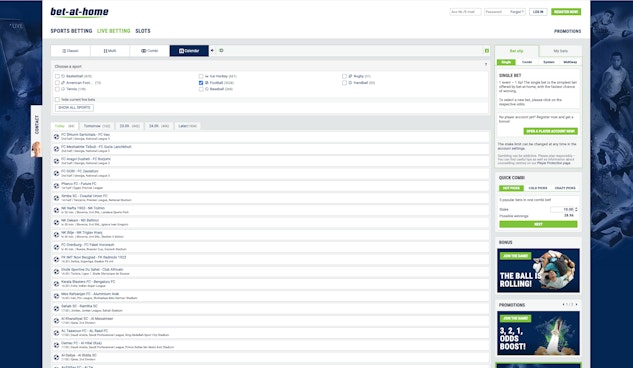 Bet at home Live Calendar