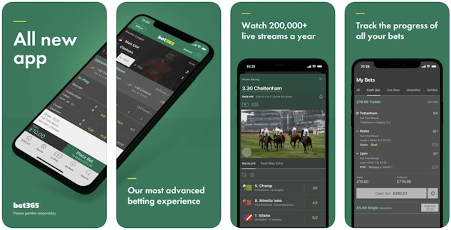 Bet365 app screenshots