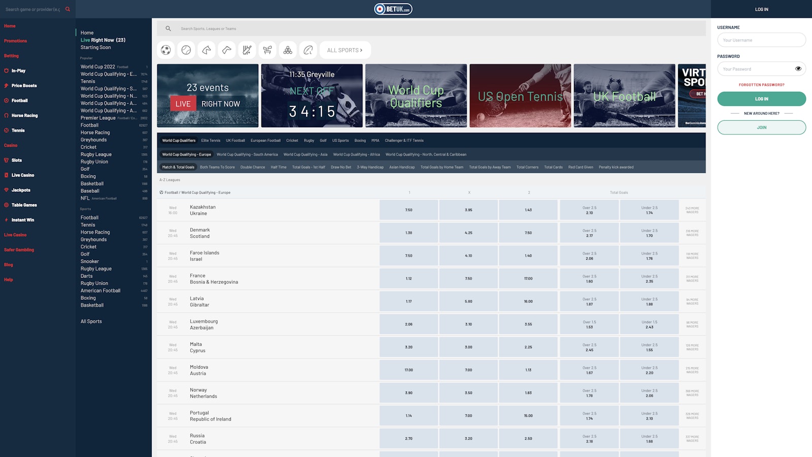 Bet UK sports betting