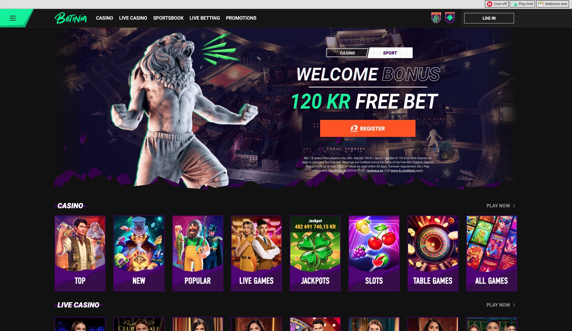 Betinia Sweden Homepage