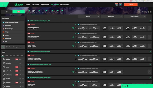 Betinia Sweden Live Betting