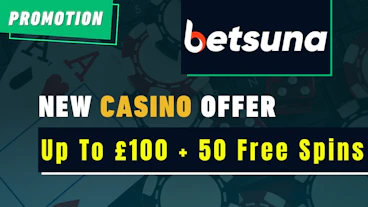 Betsuna Casino Offer 100 and 50 free spins