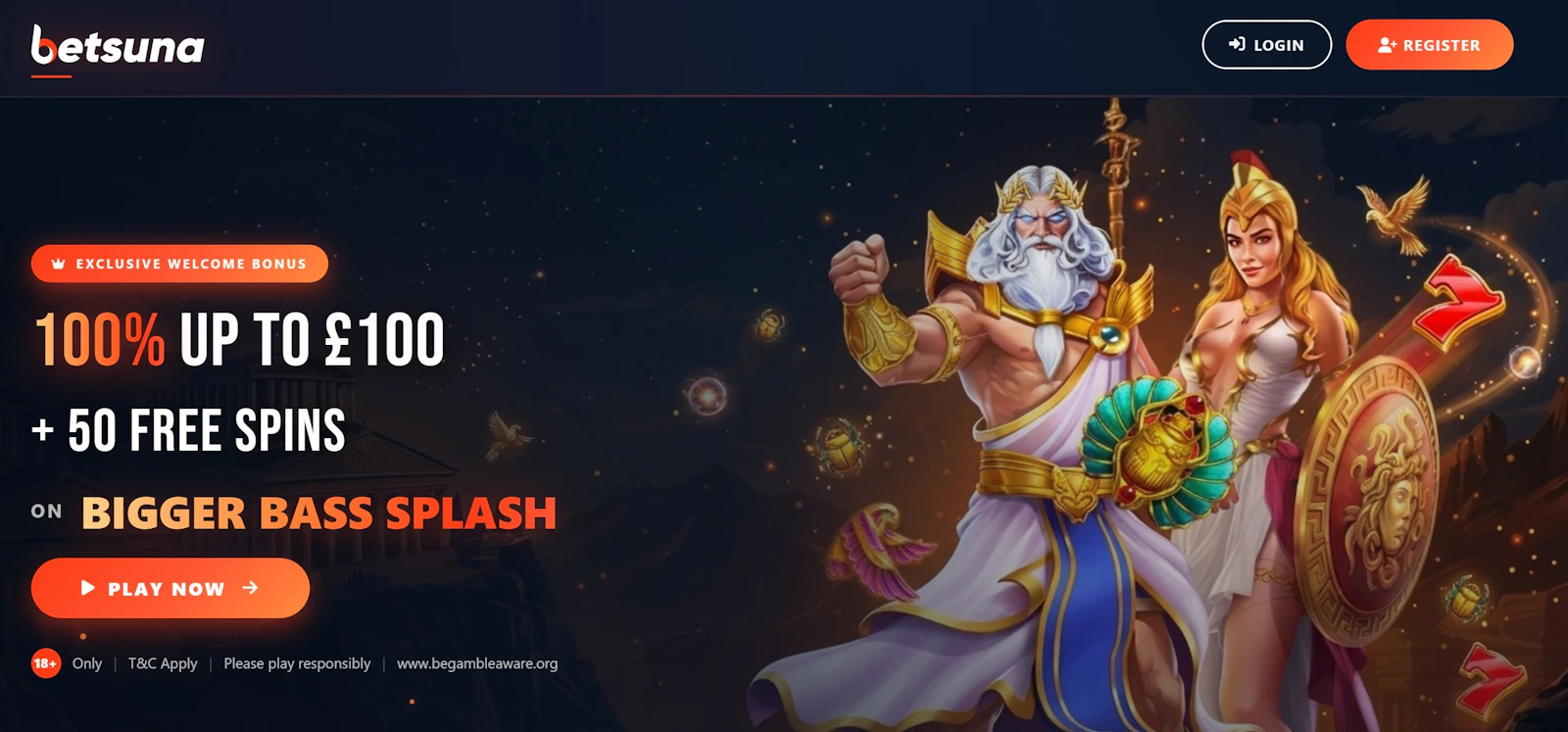 Betsuna Casino landing page
