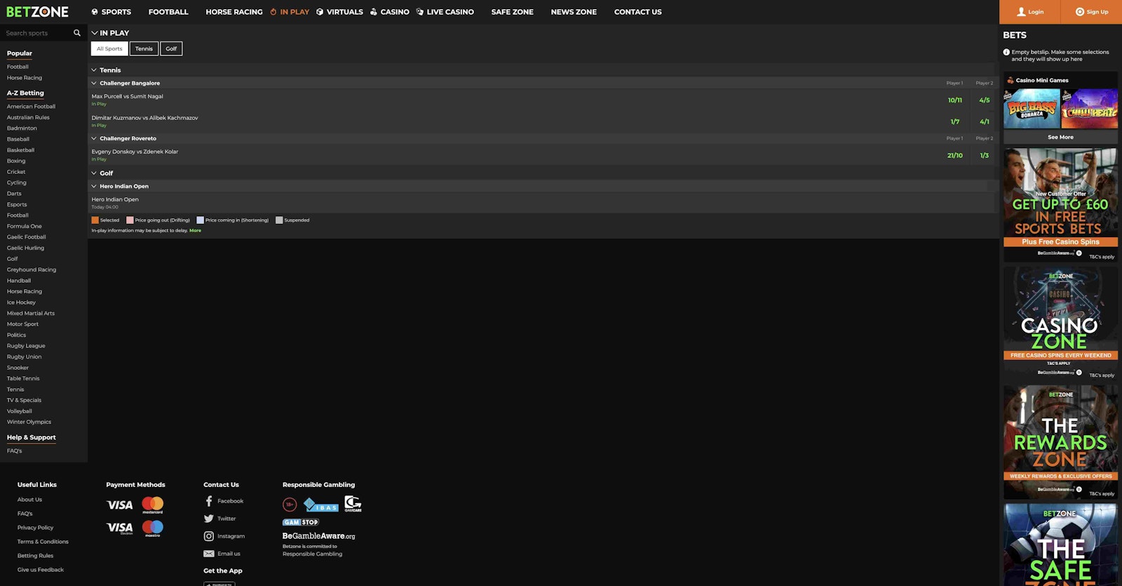 Betzone Live Betting