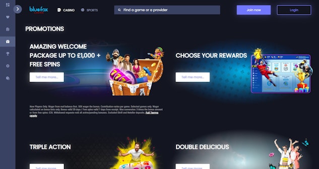 Bluefox Casino promotions page