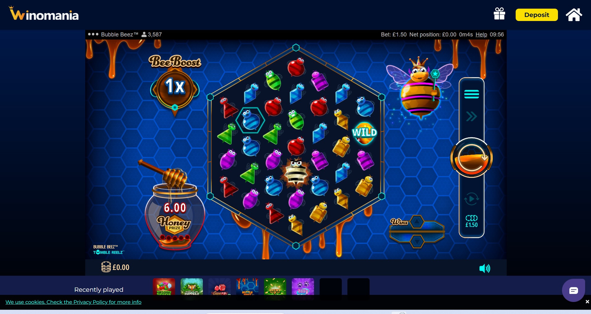 Bubble Beez slot game at Winomania