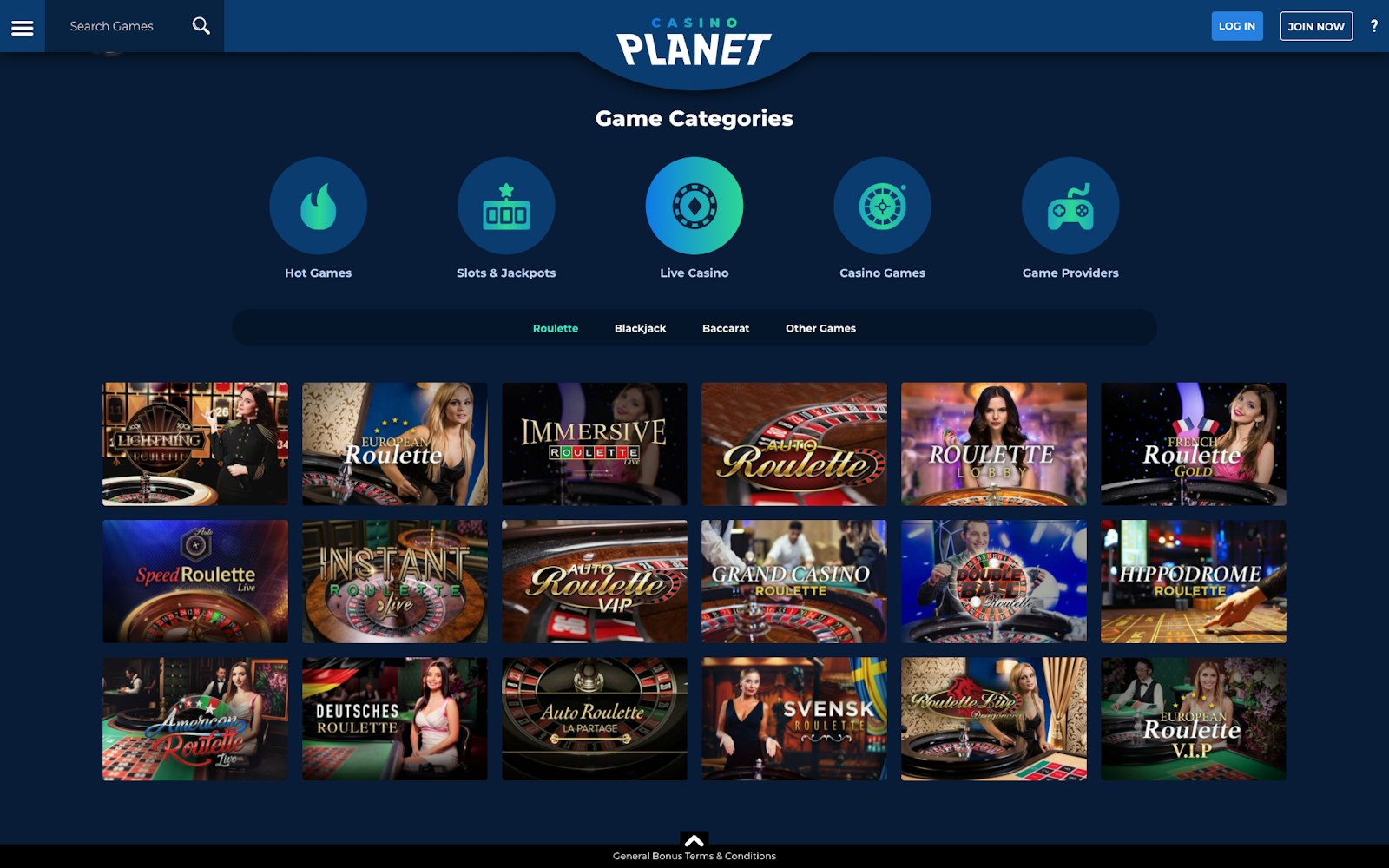 Casino Planet live