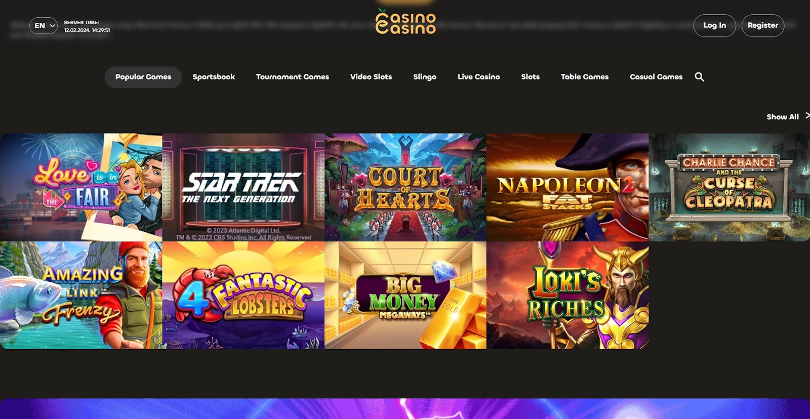 Casino Casino homepage