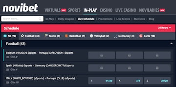 Novibet live schedule