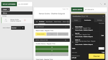 Unibet ice hockey bet builder