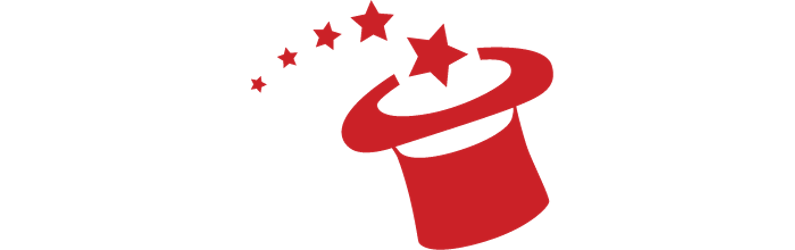 Magic red casino logo white