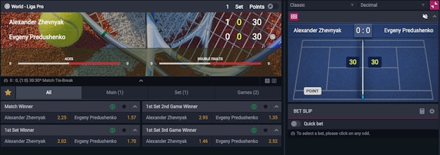 Mobile wins live betting tennis