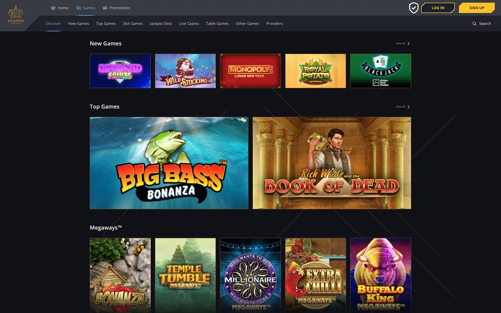 21 casino home page