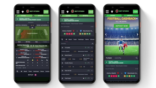Bet Storm Mobile Screens