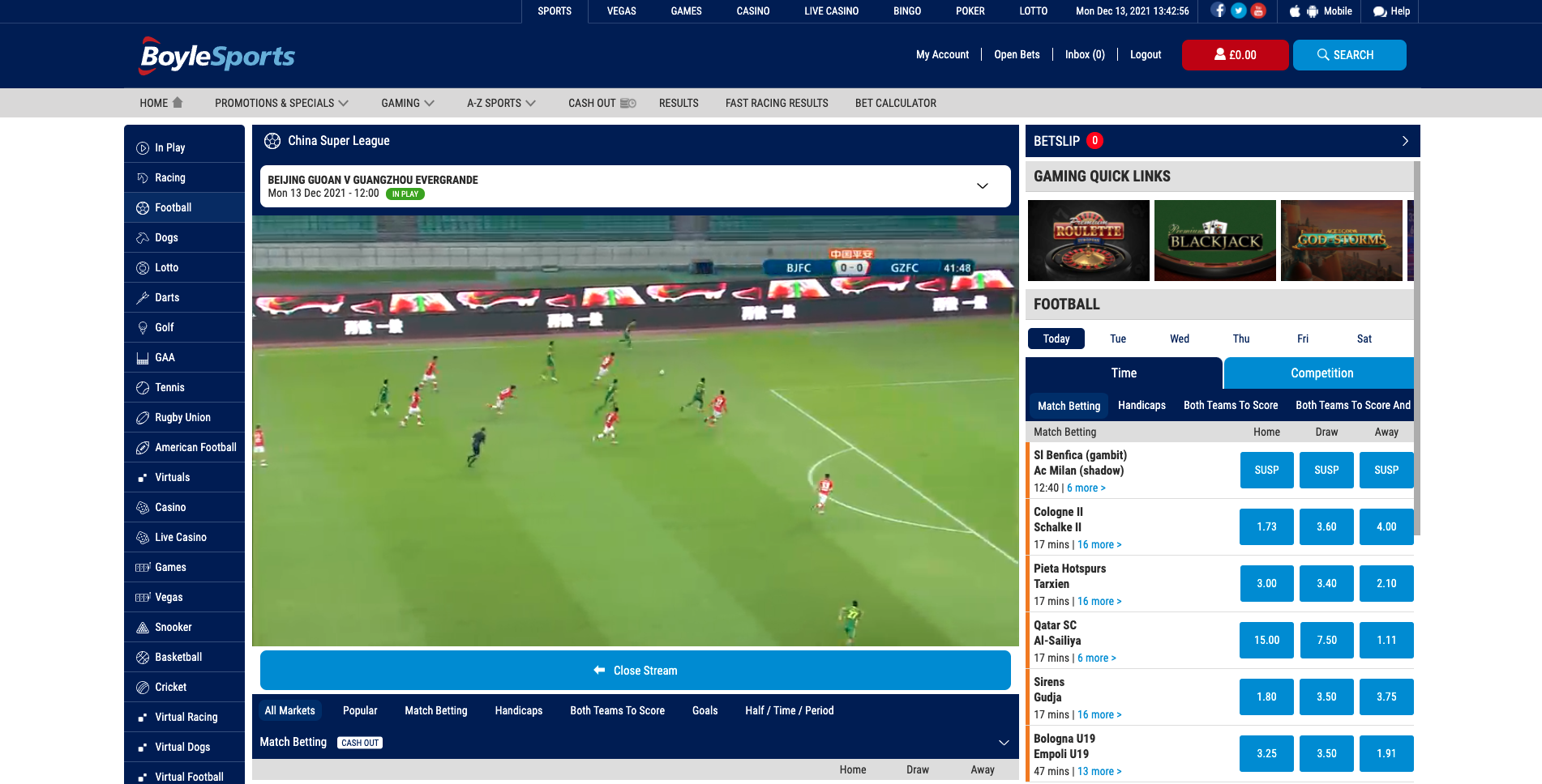 Boyle Sports In Play Betting