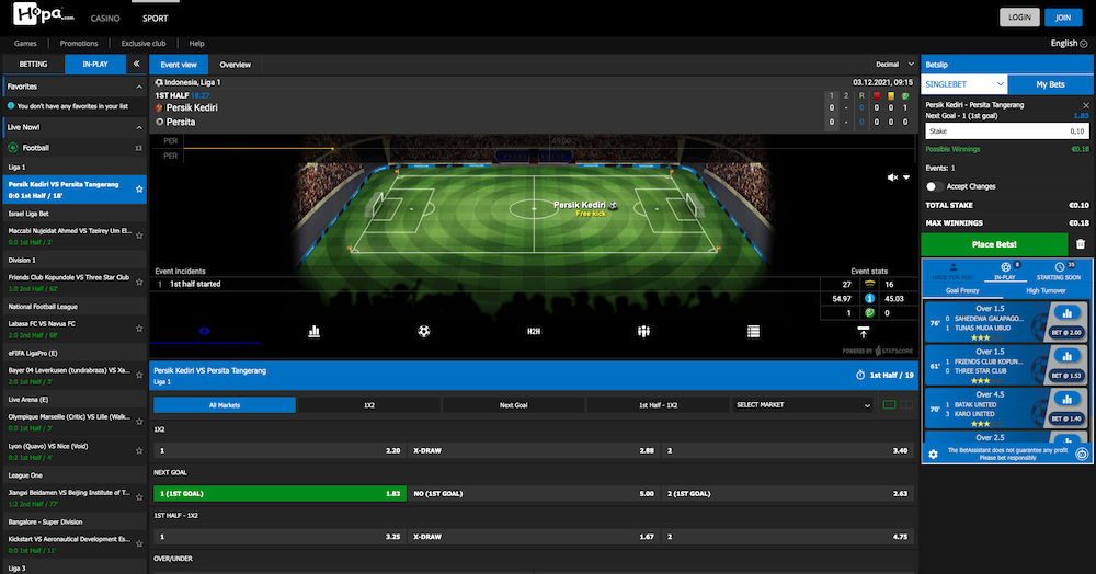 Hopa In Play Betting