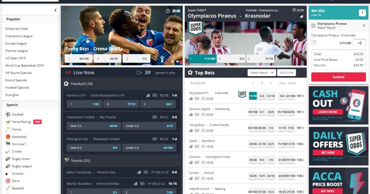 Schermata della piattaforma Novibet