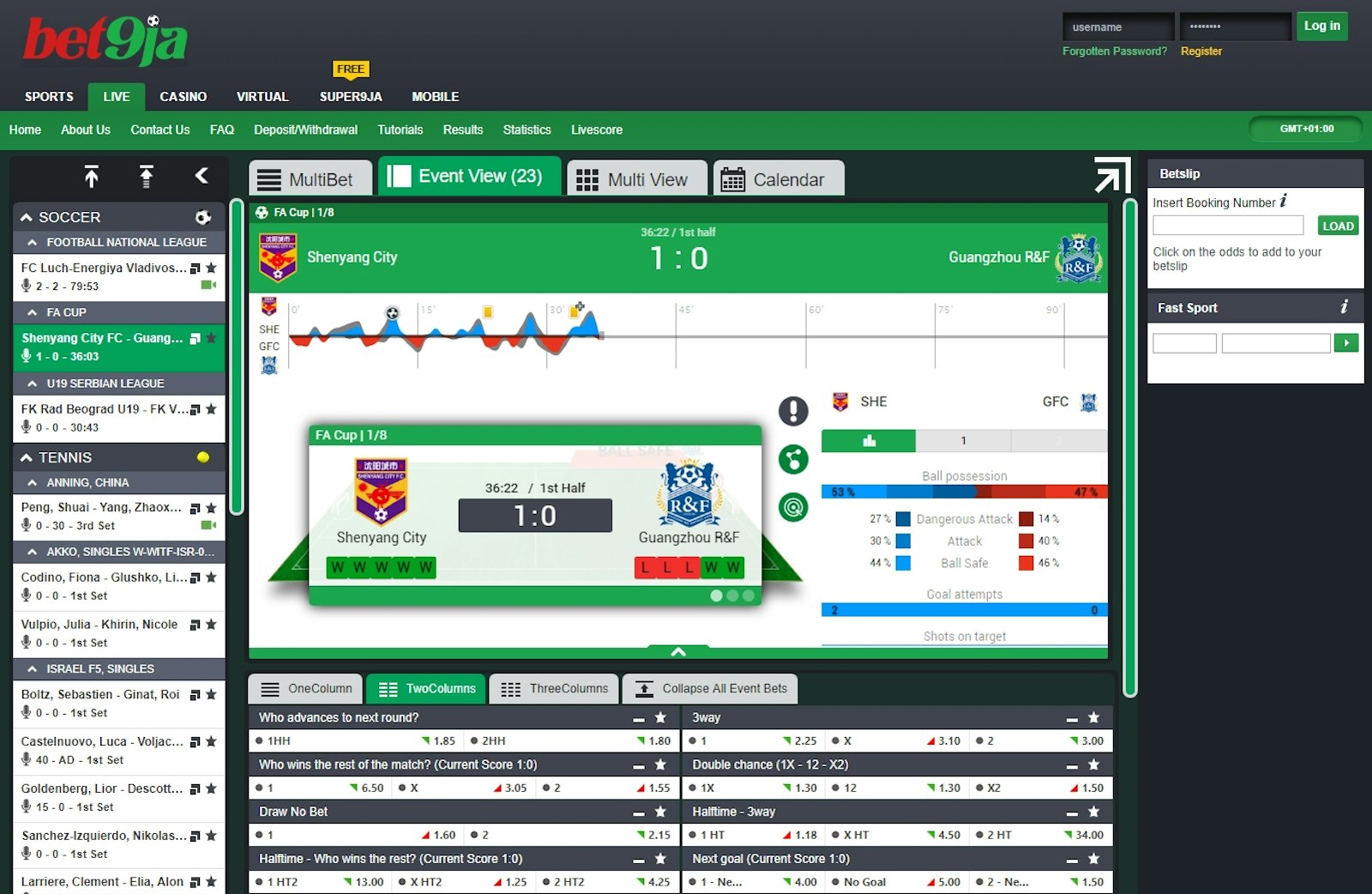 Bet9ja Live Betting