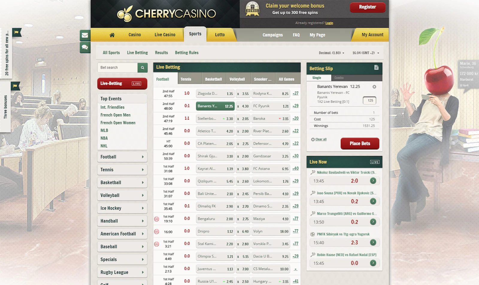 Cherrycasino Sport