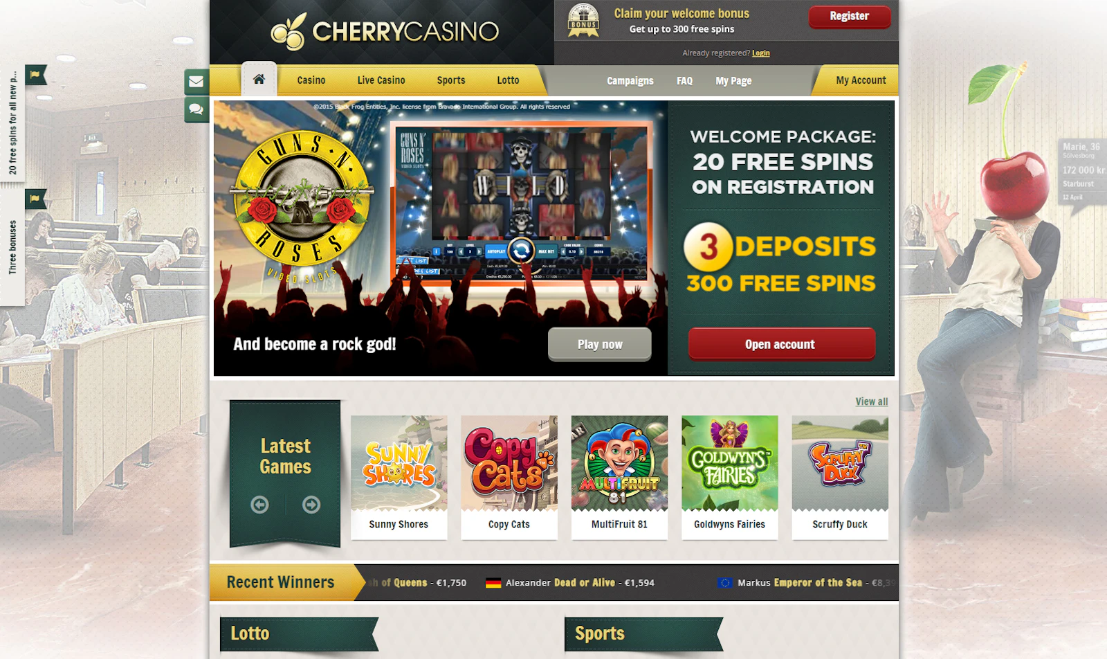 Cherrycasino Start