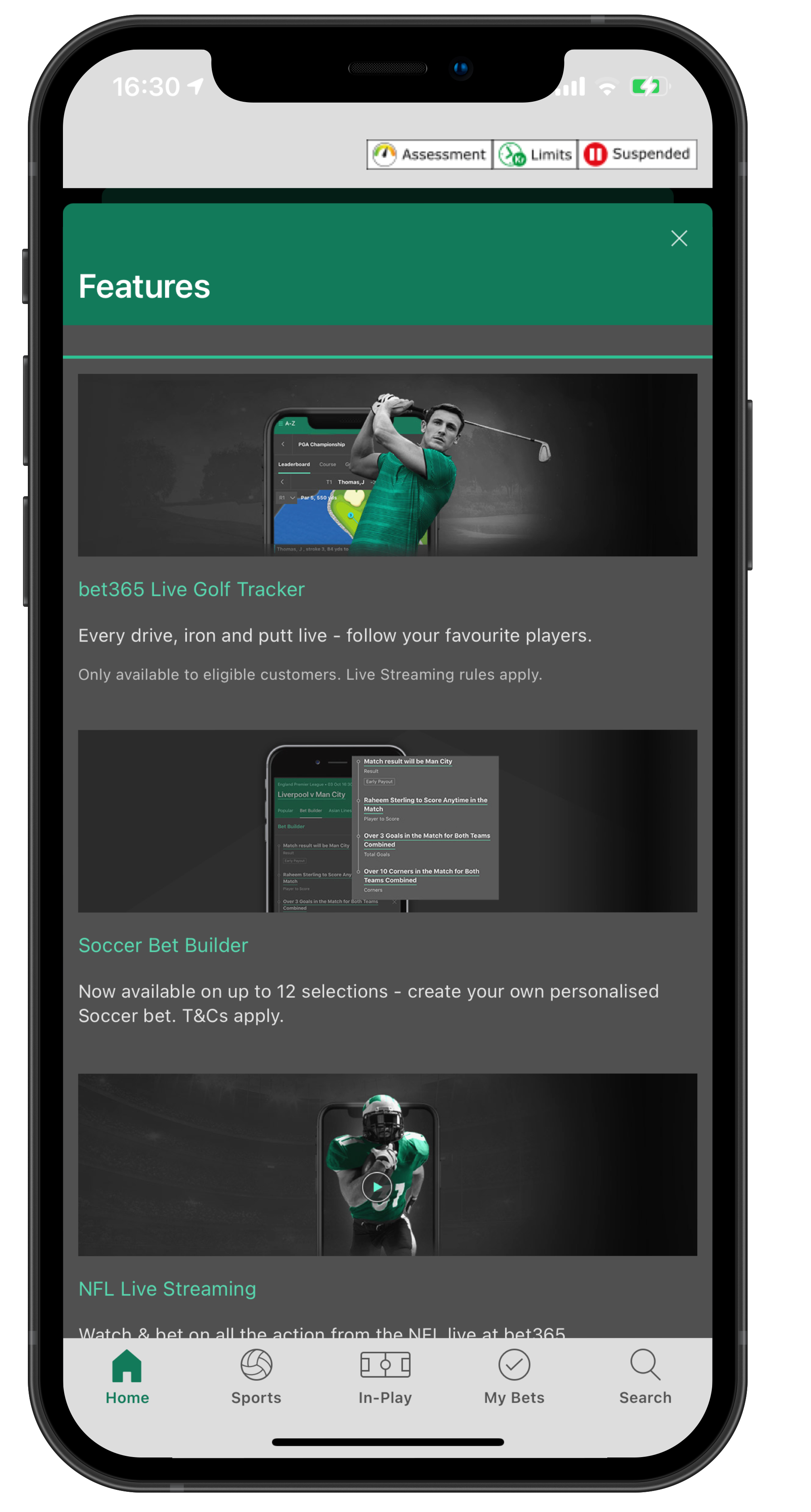 Bet365 app features