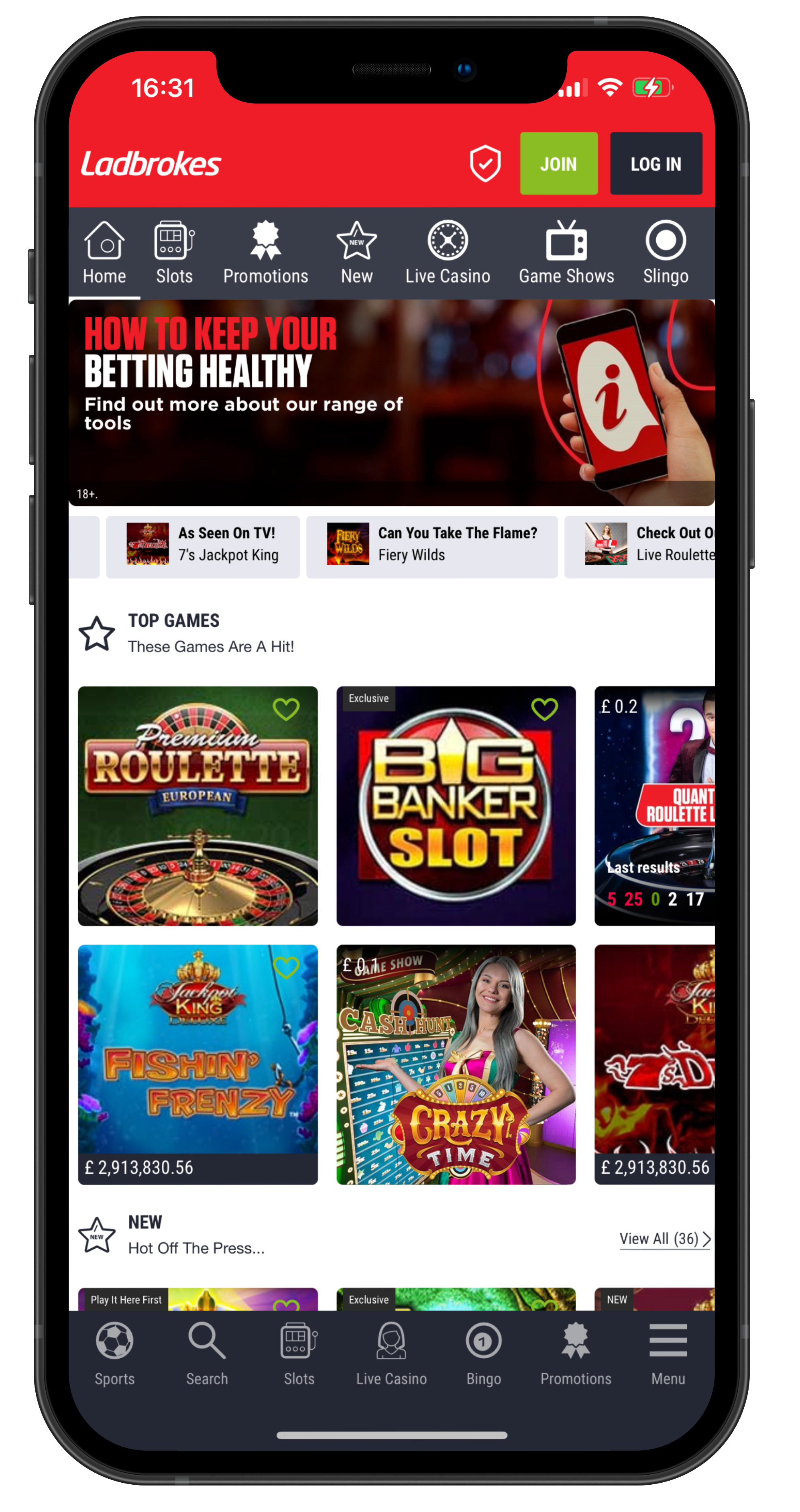 Ladbrokes app games