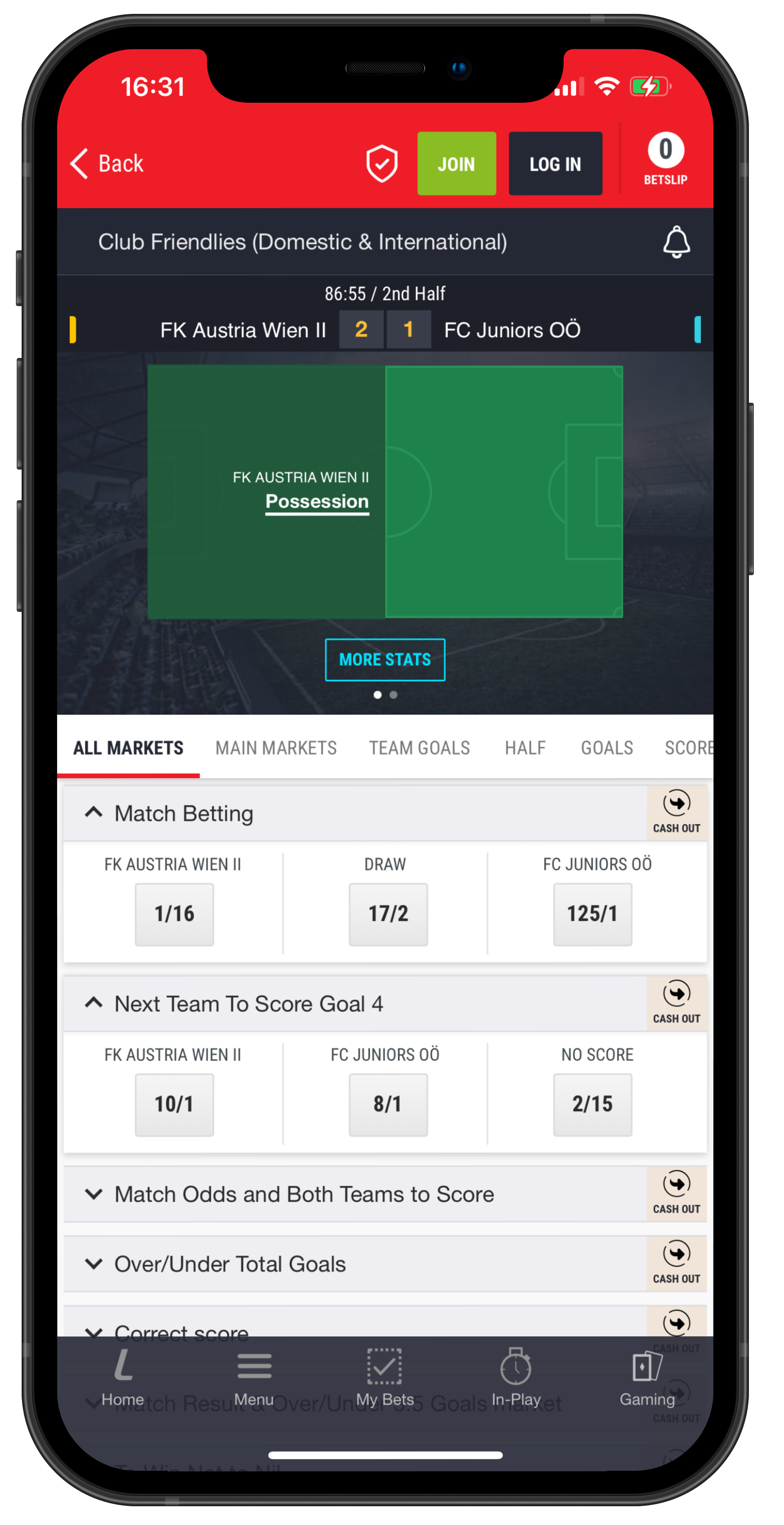 Ladbrokes app live