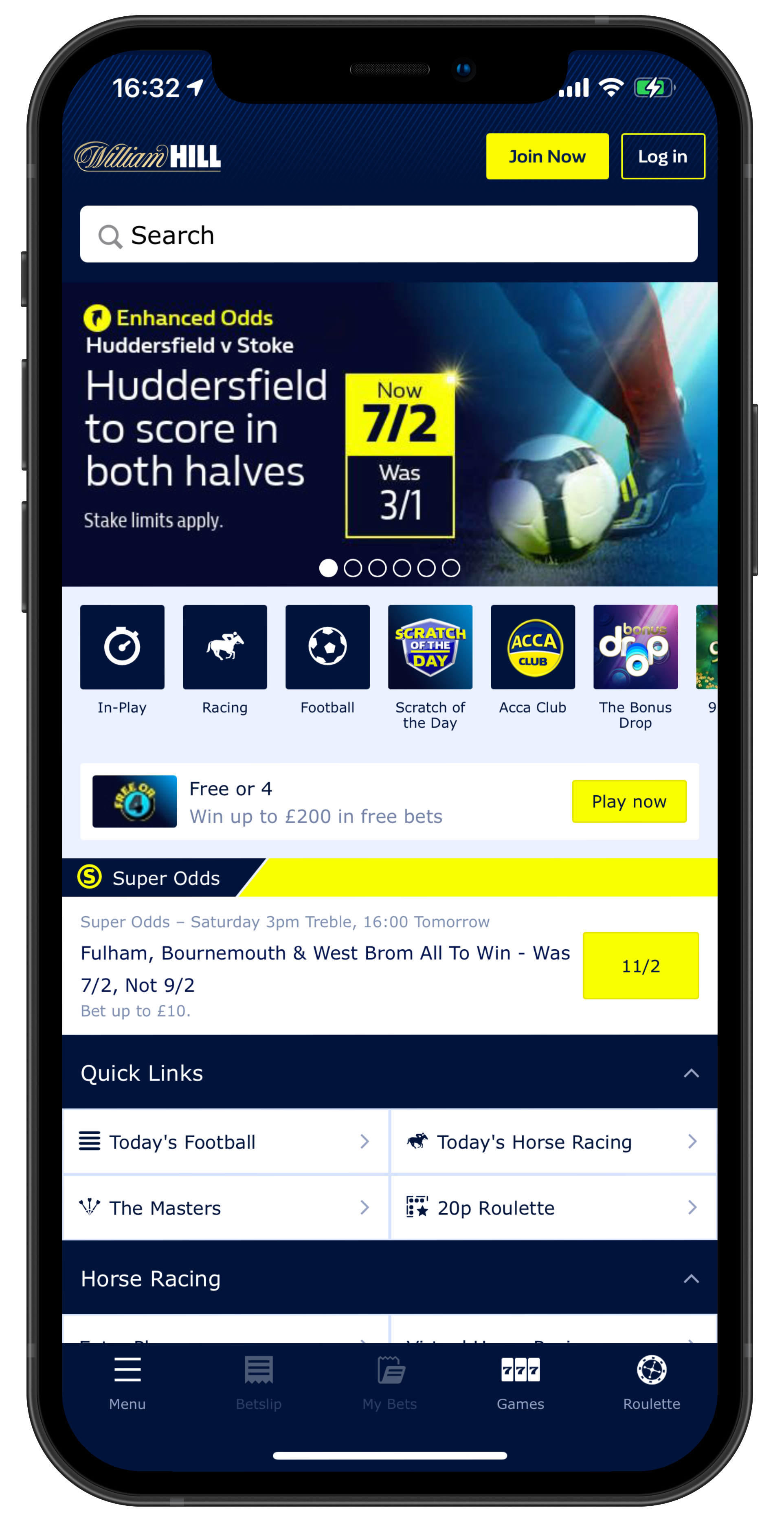 William hill app home