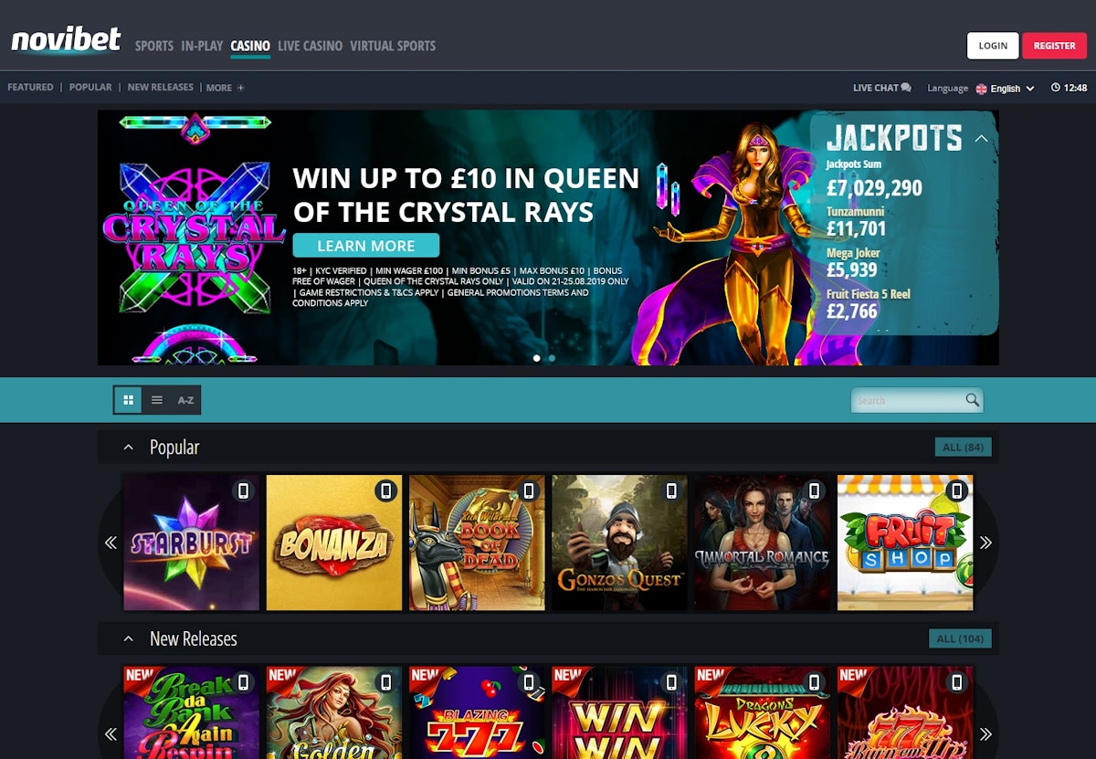 Novibet Casino Screenshot