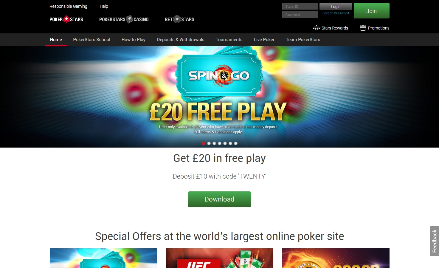 Pokerstars Homepage