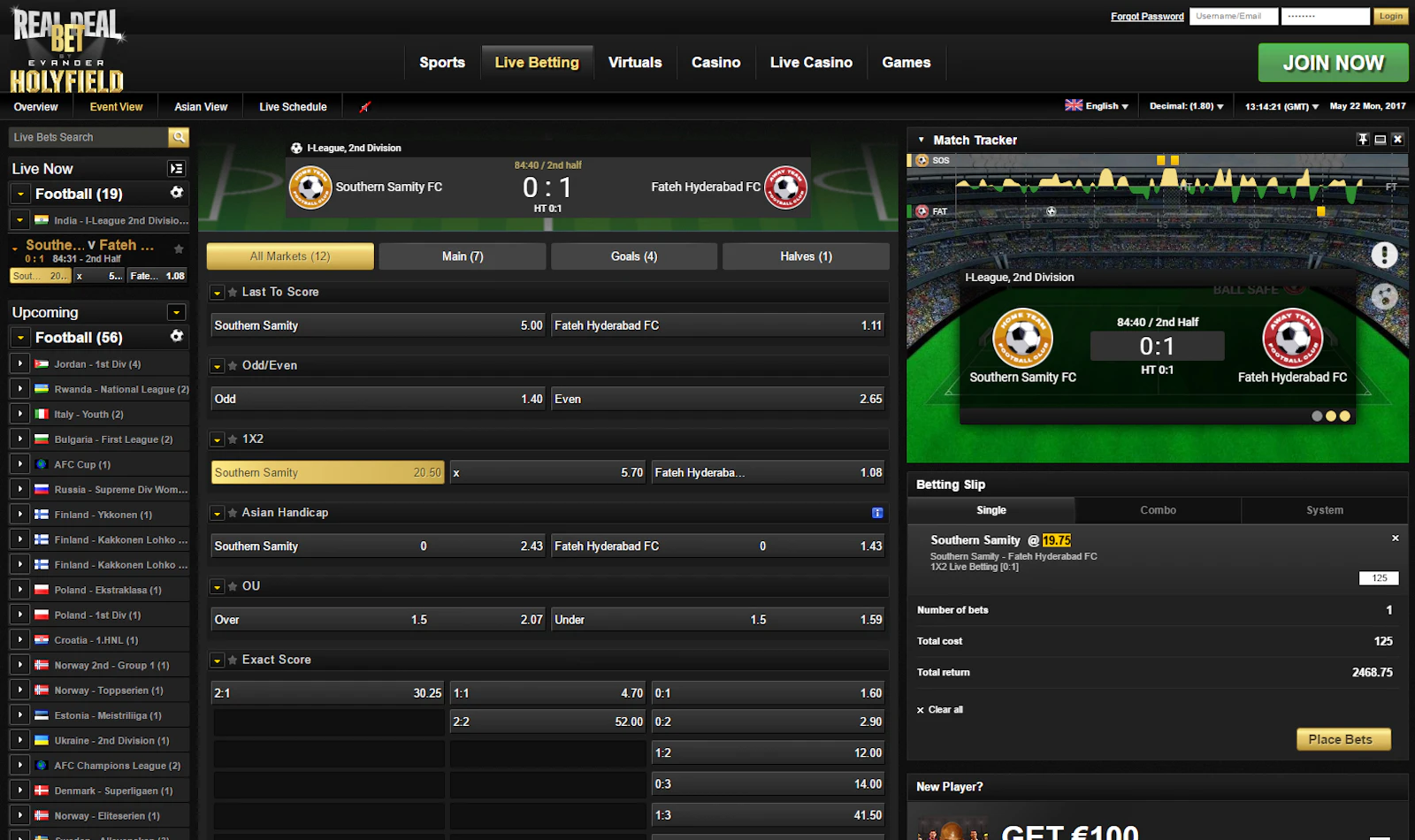 RealDealBet Live Betting