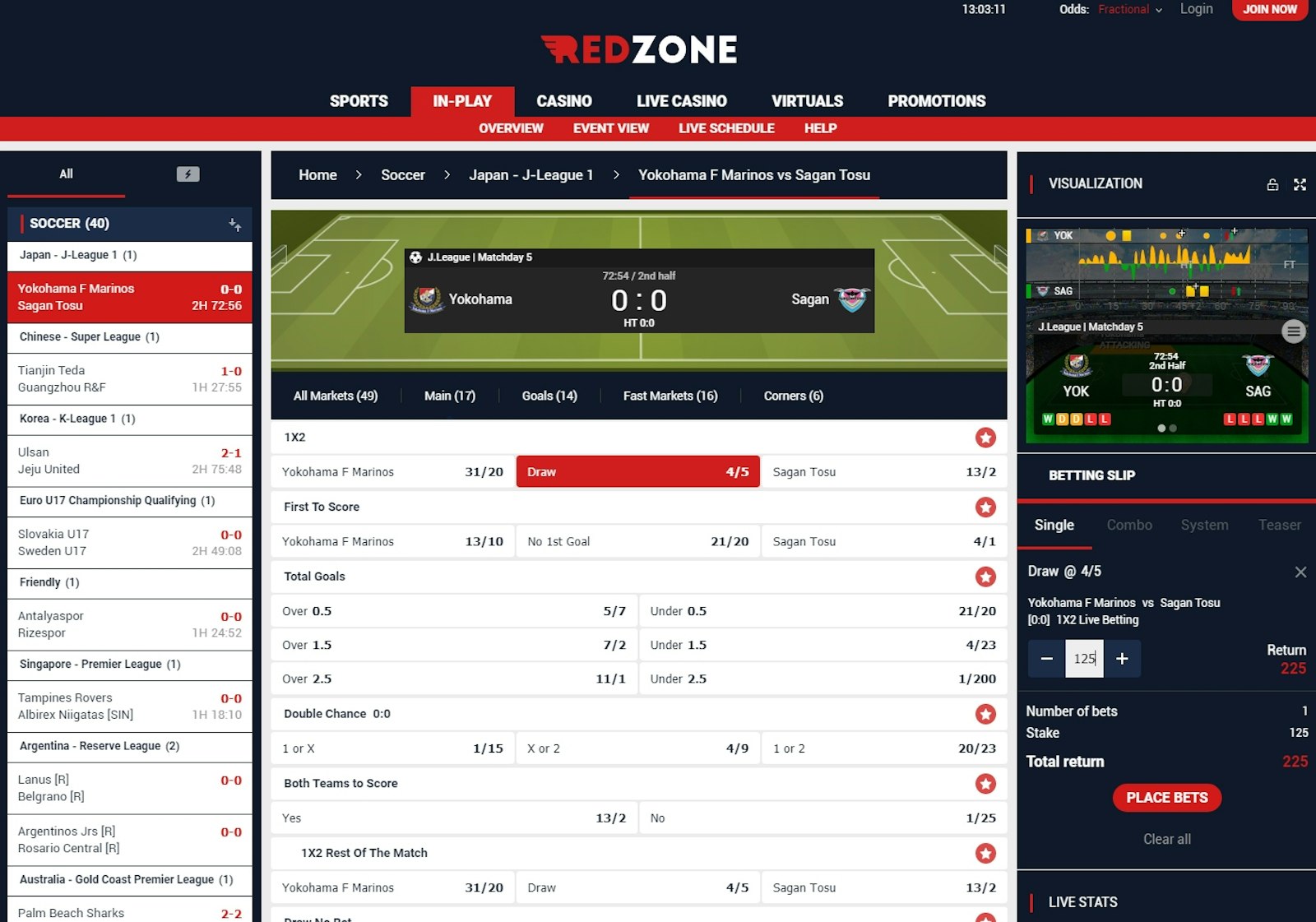 RedZoneSports In-play