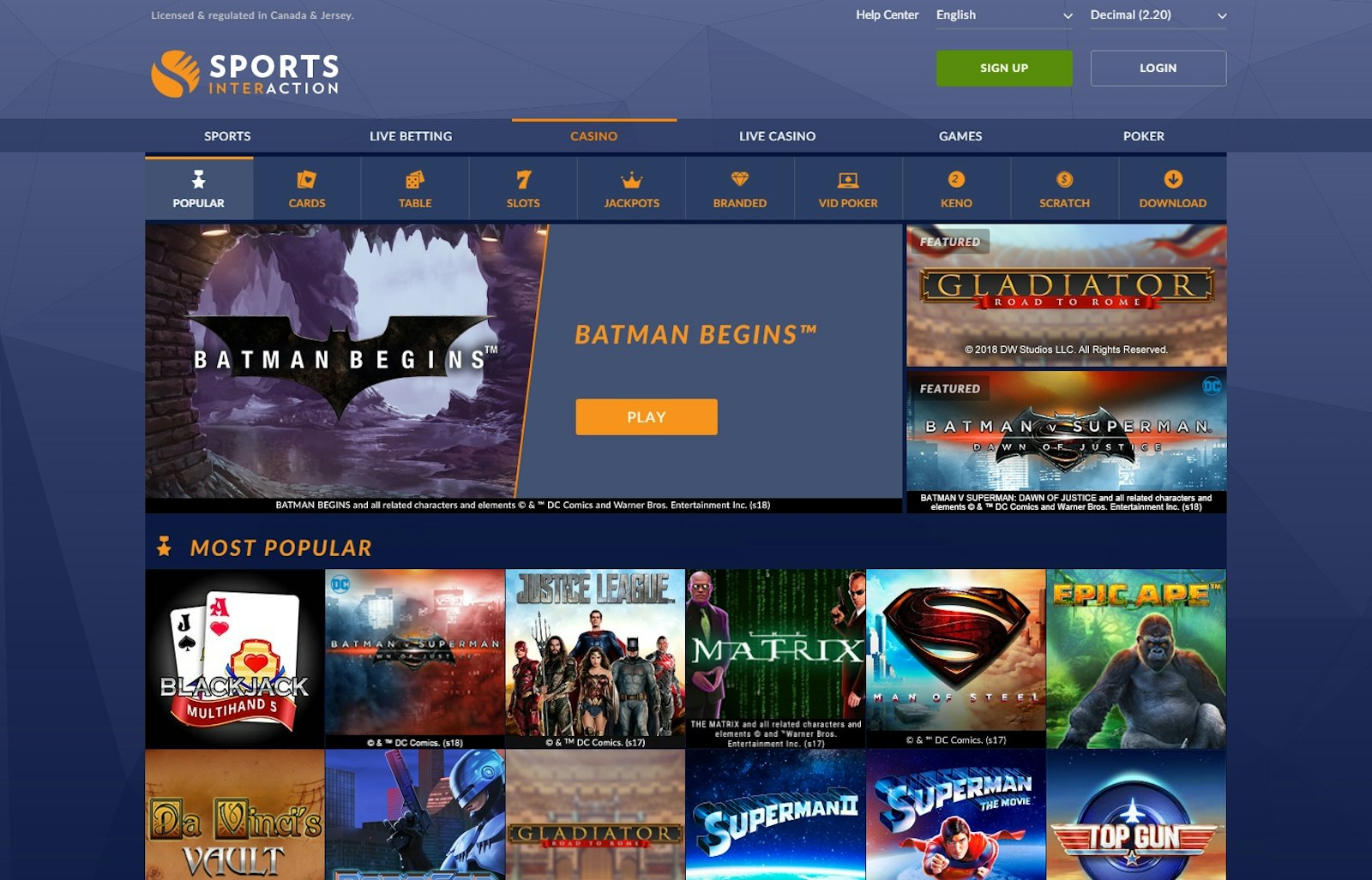 Sports Interaction Casino