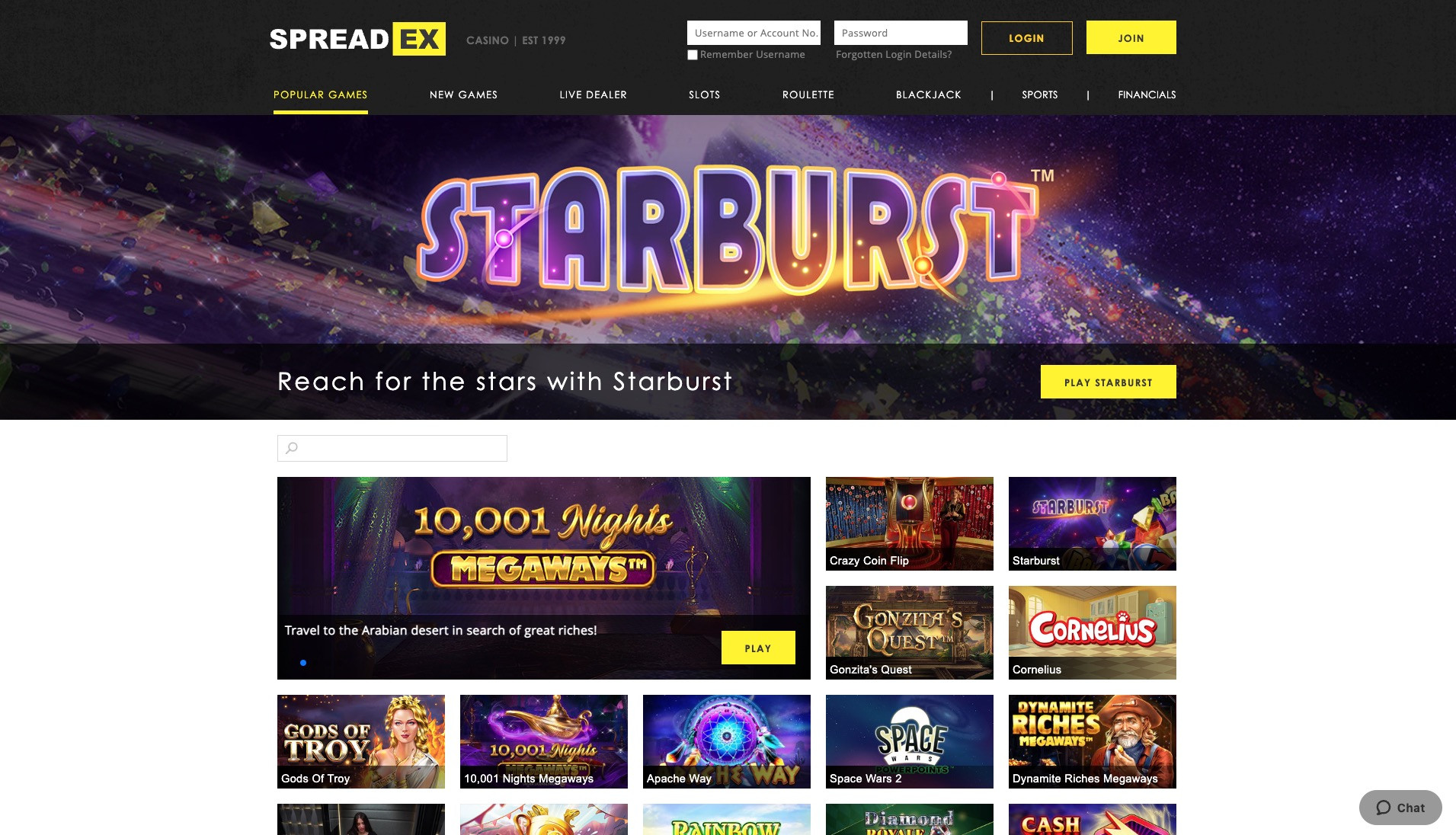 Spreadex casino home