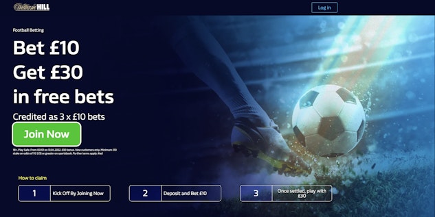 William hill bet 10 get 30 3x 10 free bets