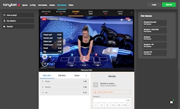 Tonybet live games