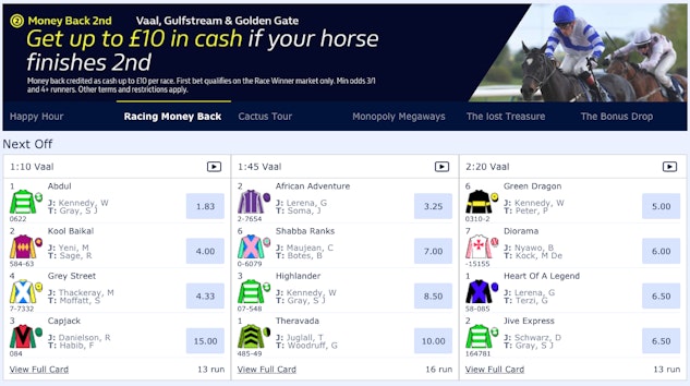 William hill horse racing markets