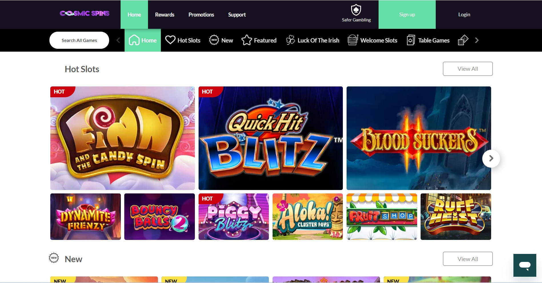 Cosmic spins slots page