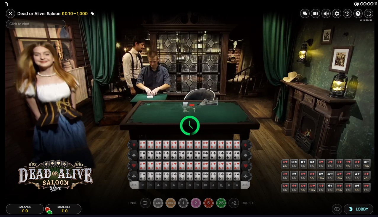 Dead Or Alive Saloon is a great live casino game that runs well on the desktop site