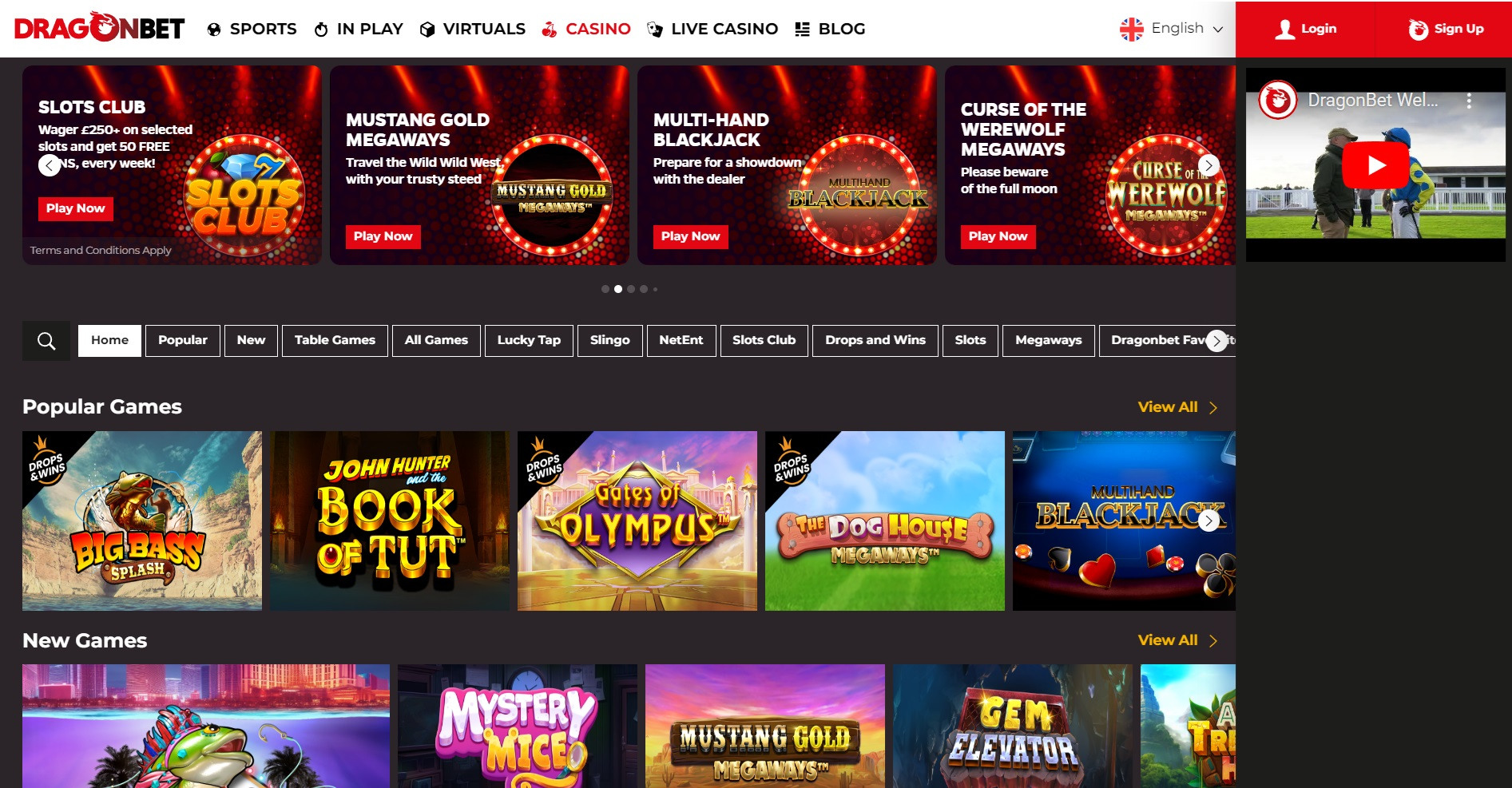 Dragon Bet Casino page