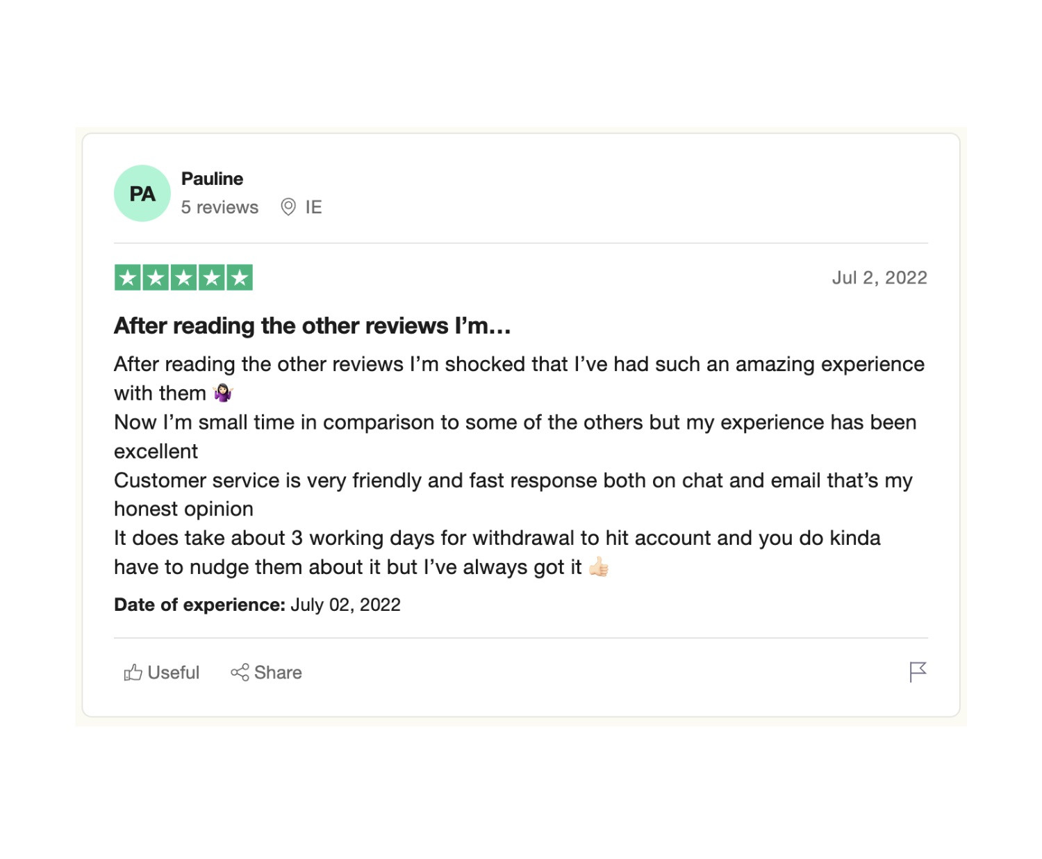 Sportaza Trustpilot review 1