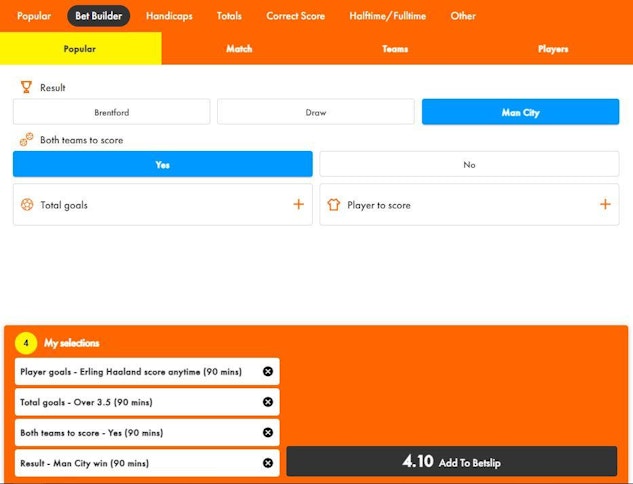 Easy Bet bet builder