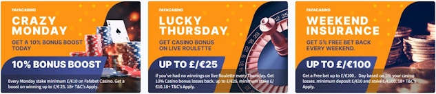 Fafabet casino bonus