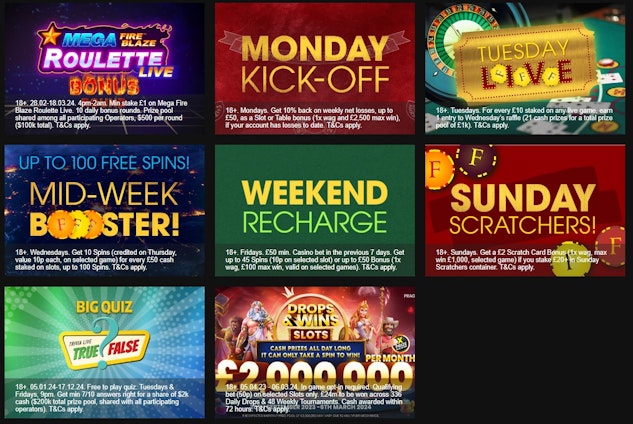 Fitzdares Casino ongoing customer promotions