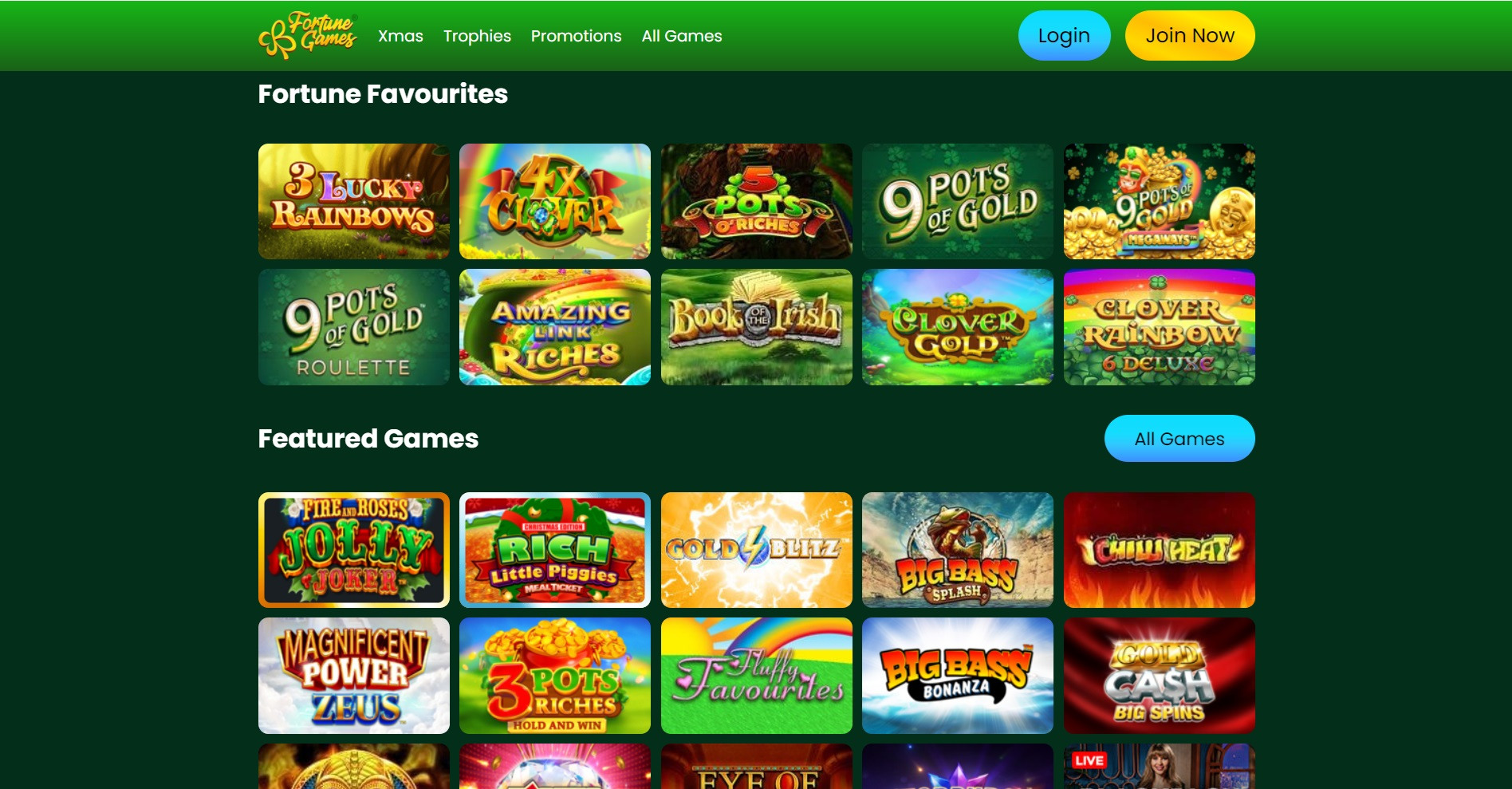 Fortune Games homepage